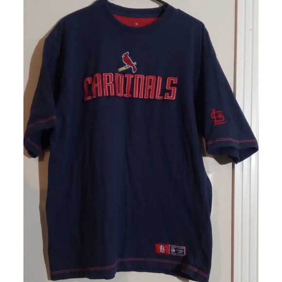 St. Louis Cardinals T-Shirt Men’s XL Navy Red MLB Baseball Embroidered Logo Tee - Picture 1 of 6